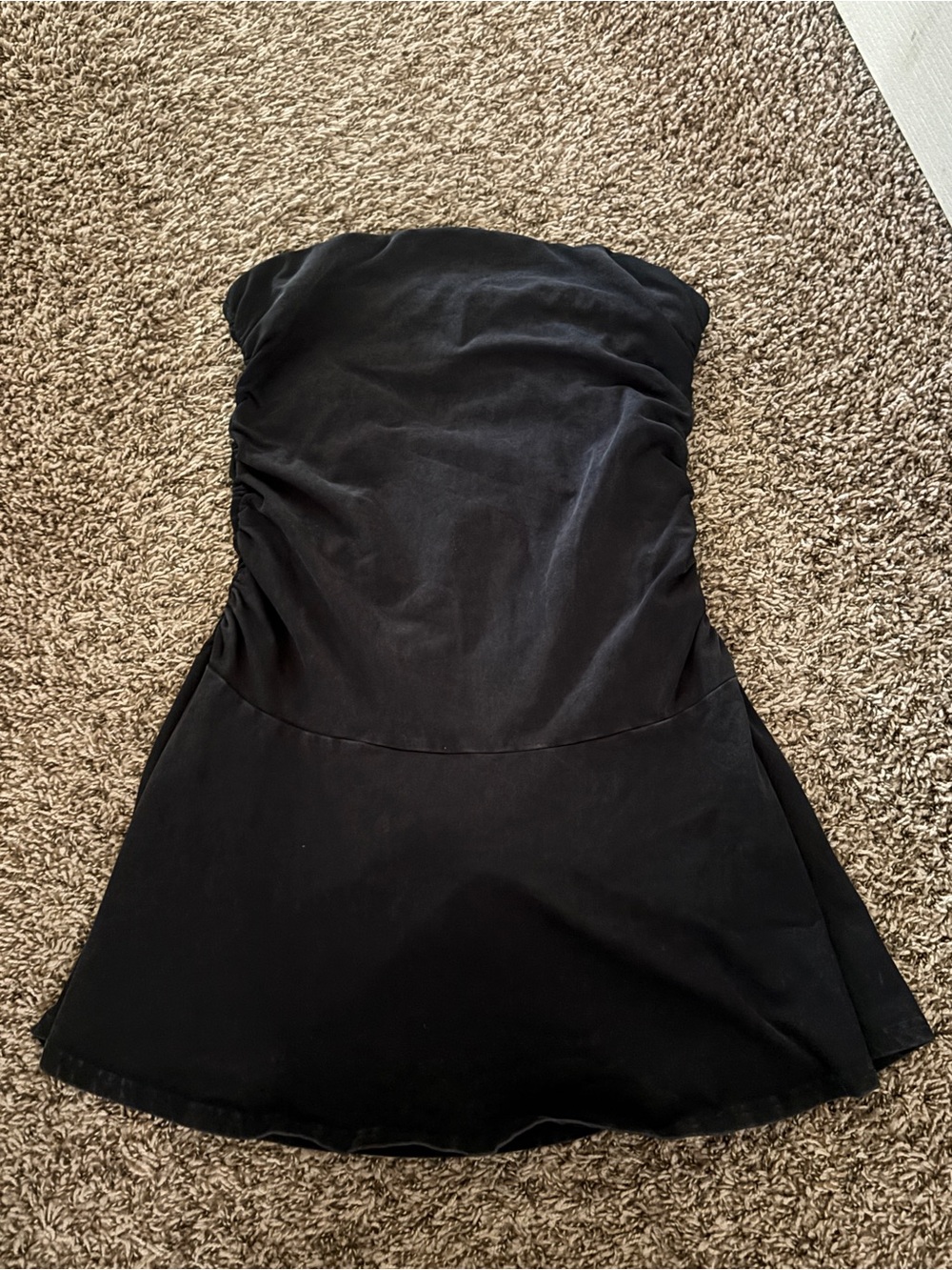 Aerie Strapless Black Flared Mini Dress - Picture 2 of 2